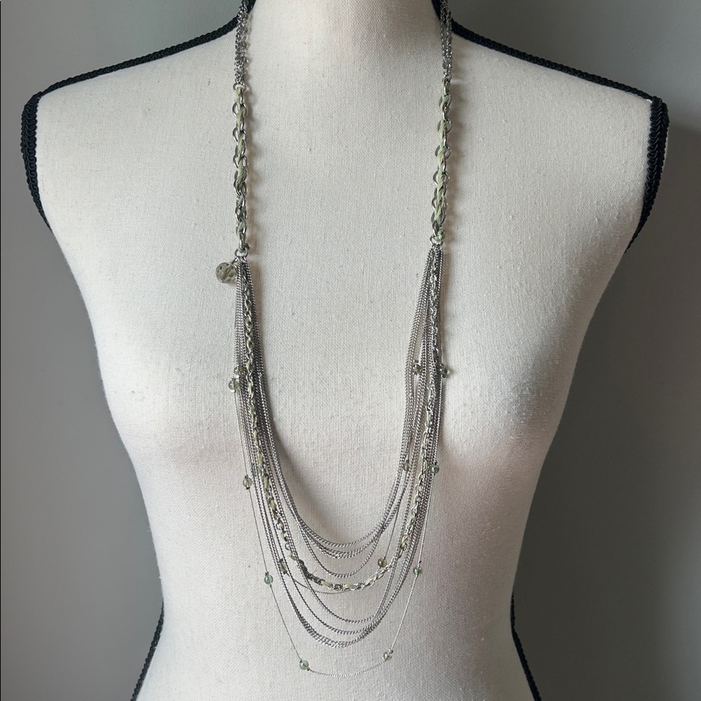 Talbots Silver-tone Beaded Statement Necklace